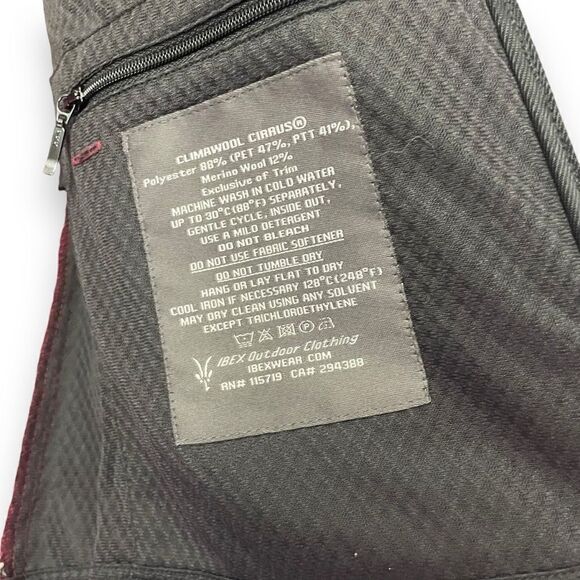 IBEX Climawool Cirrus Jacket Softshell Burgundy/Maroon Merino Wool - Picture 8 of 12